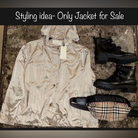New Michael Kors Khaki Satin Lightweight Bomber Jacket Size Large✨Beautiful!! - Picture 4 of 11